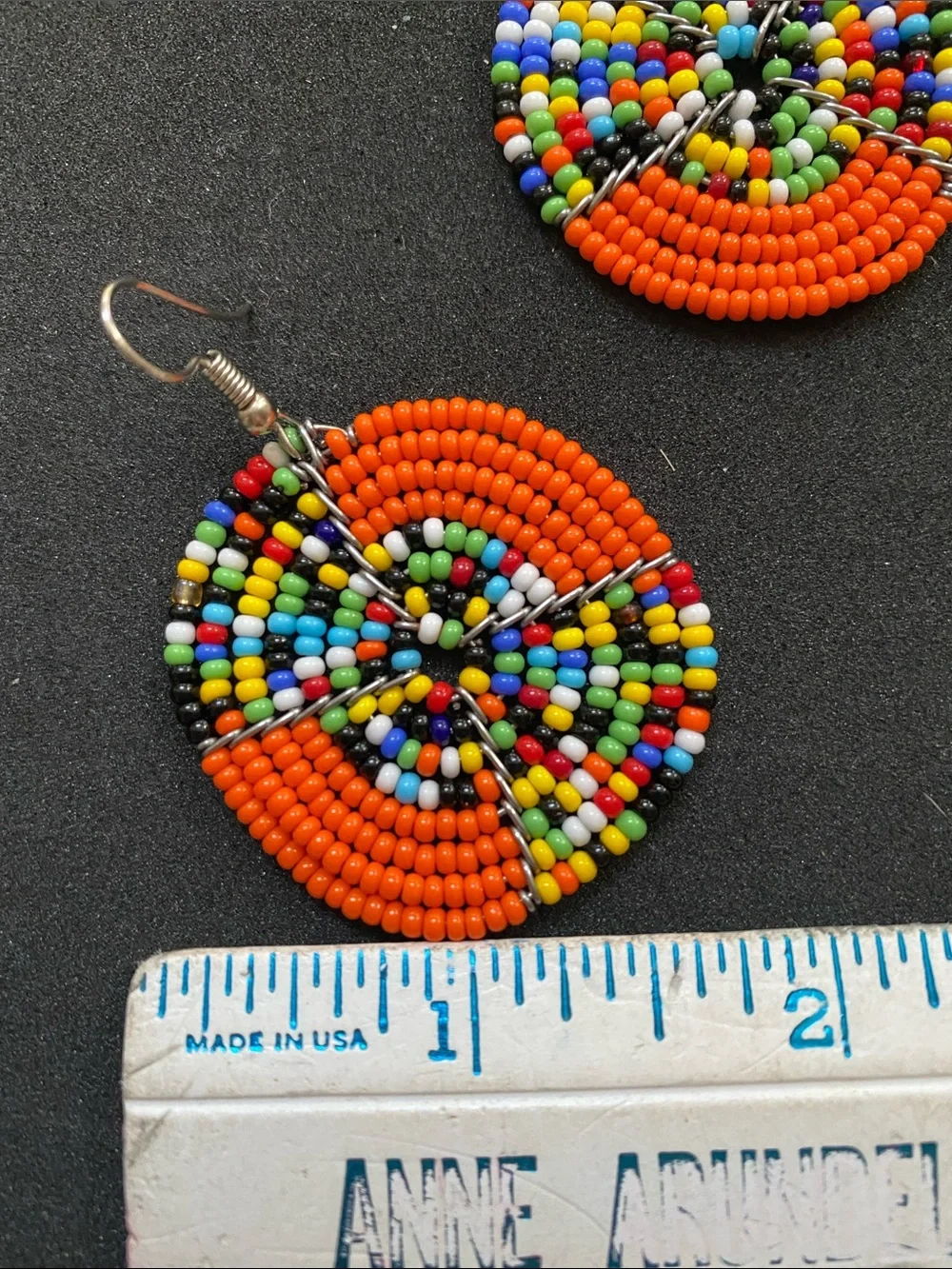 Orange Beaded Earrings NWOT